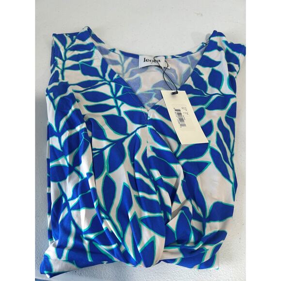 Leota NWT Plus Size Blue Ivy Wrap Dress Romantic Cottage Midi Stretch 20 22 - Picture 2 of 4